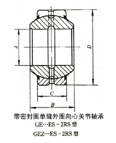 兩面帶密封圈單縫外圈向心關(guān)節(jié)軸承