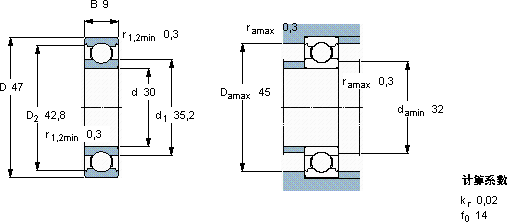 SKF61906軸承圖紙