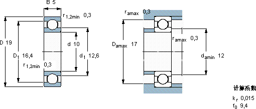 SKF61800軸承圖紙