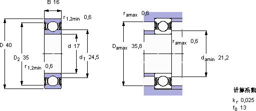 SKF62203-2RS1軸承圖紙