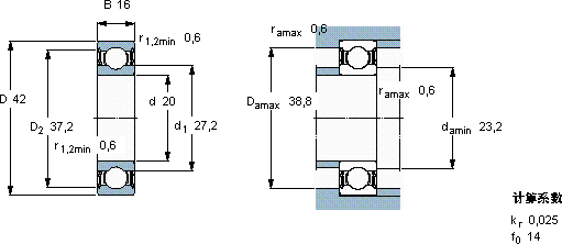 SKF63004-2RS1軸承圖紙