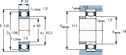 SKF6213-2Z/VA208軸承圖紙