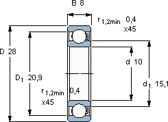 SKF16100/HR11TN軸承圖紙