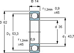 SKF6007/HR11QN軸承圖紙