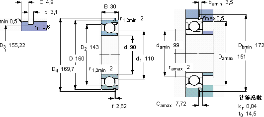 SKF218 NR軸承圖紙