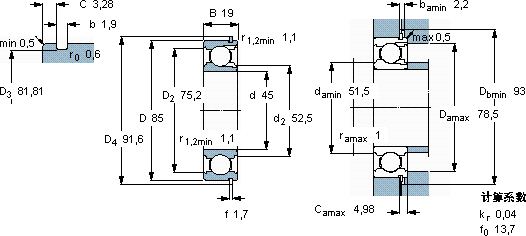 SKF209 NR軸承圖紙