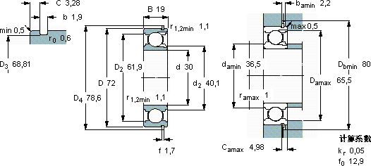 SKF306 NR軸承圖紙