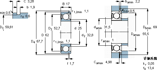 SKF305-ZNR軸承圖紙