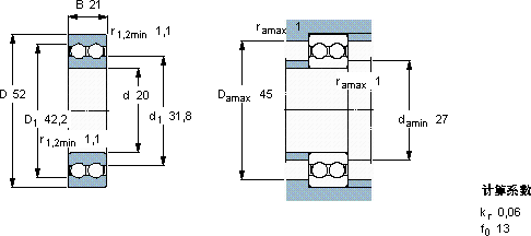 SKF4304 ATN9軸承圖紙