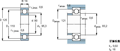 SKF16016 *軸承圖紙