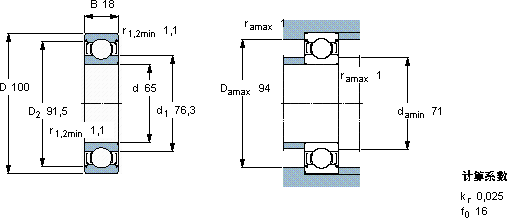 SKF6013-2Z *軸承圖紙