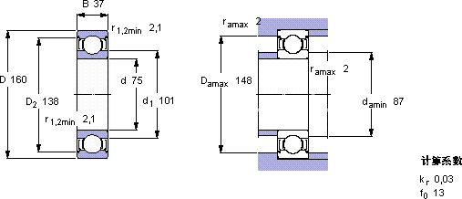 SKF6315-2Z *軸承圖紙