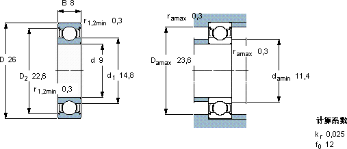 SKF629-2Z *軸承圖紙
