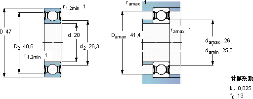SKF6204-2RSL *軸承圖紙