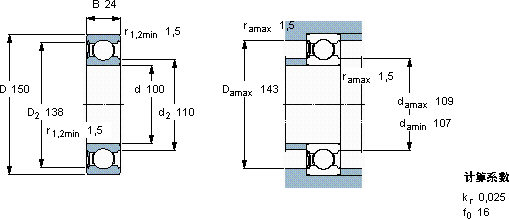 SKF6020-RS1 *軸承圖紙