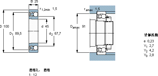 SKF1309 EKTN9軸承圖紙