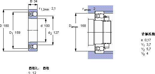 SKF1220 K軸承圖紙