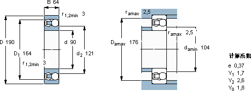 SKF2318 M軸承圖紙