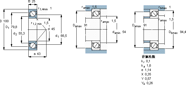 SKF7309 BEP軸承圖紙