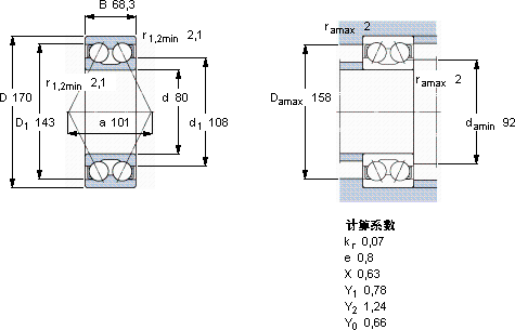 SKF5316 A軸承圖紙