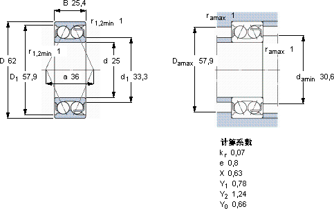 SKF5305 E軸承圖紙