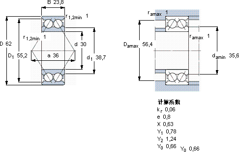 SKF3206 ATN9 *軸承圖紙