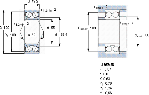 SKF3311 A-2RS1/MT33 *軸承圖紙