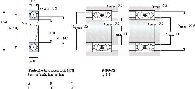 SKF709 CD/P4A軸承圖紙