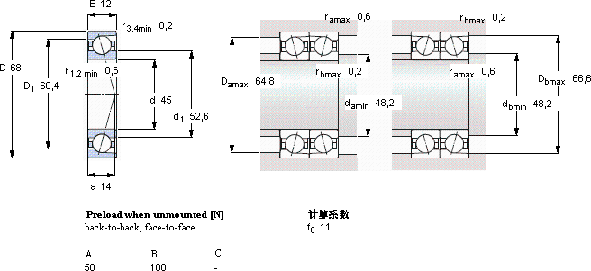 SKF71909 CD/HCP4A軸承圖紙