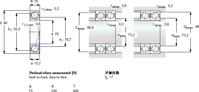 SKF71814 CD/HCP4A軸承圖紙