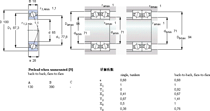 SKF7013 ACE/HCP4A軸承圖紙