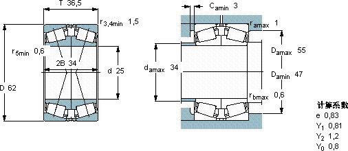 SKF31305 J2/QDF軸承圖紙