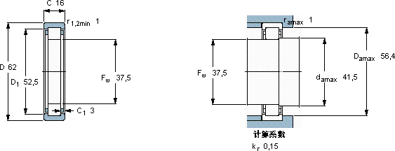 SKFRNU 206 ECP *軸承圖紙