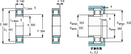 SKFNU 2260 MA軸承圖紙