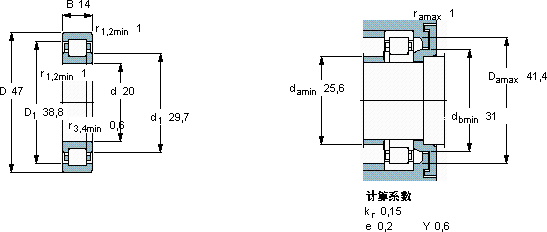 SKFNUP 204 ECP軸承圖紙