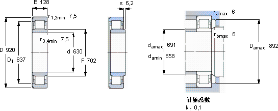 SKFNU 10/630 ECN2MA軸承圖紙