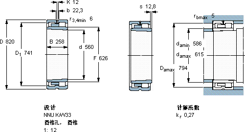 SKFNNU 40/560 KM/W33軸承圖紙