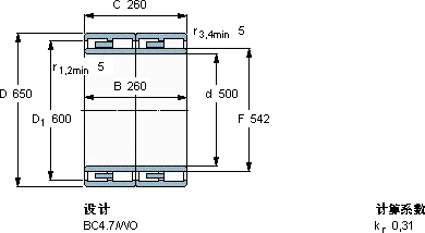 SKF319254/VJ202軸承圖紙