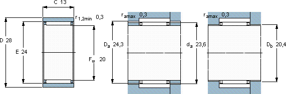 SKFRNAO 20x28x13軸承圖紙