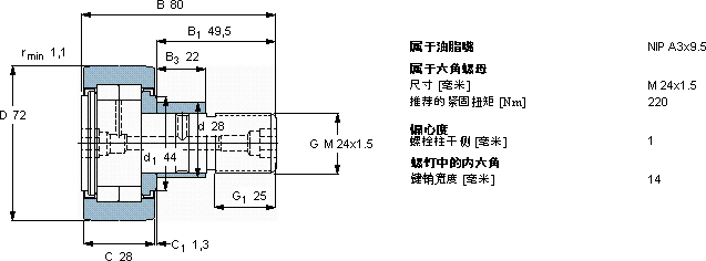 SKFNUKRE 72 A軸承圖紙
