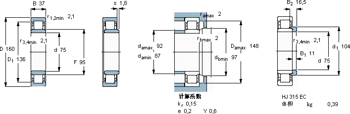 SKFNU 315 ECP *軸承圖紙