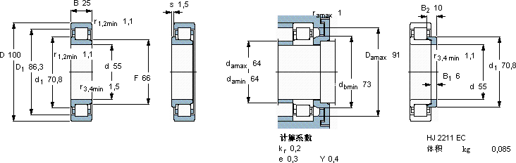 SKFNJ 2211 ECJ *軸承圖紙