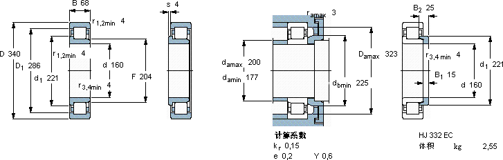 SKFNJ 332 ECMA *軸承圖紙