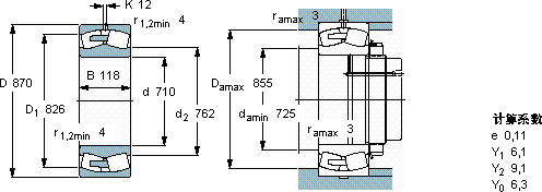 SKF238/710 CAMA/W20軸承圖紙