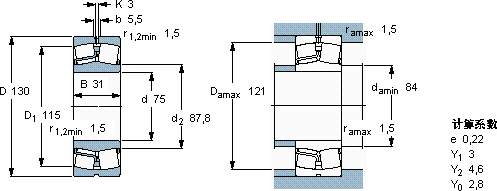 SKF22215 E *軸承圖紙