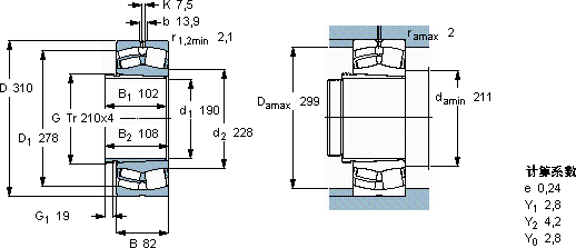 SKF23040 CCK/W33 + AH 3040 G *軸承圖紙
