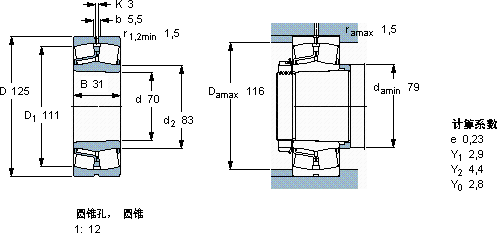 SKF22214 EK *軸承圖紙