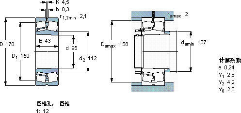 SKF22219 EK *軸承圖紙