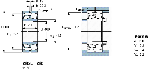 SKF24080 ECCK30J/W33 *軸承圖紙