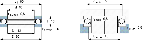 SKF51108軸承圖紙